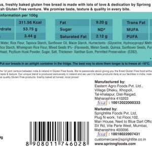 Gluten free multiseed sandwich bread