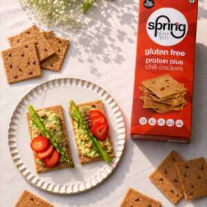 Sprinng Gluten Free Eggless Protein Plus Chilli Cracker (Pack of 2)