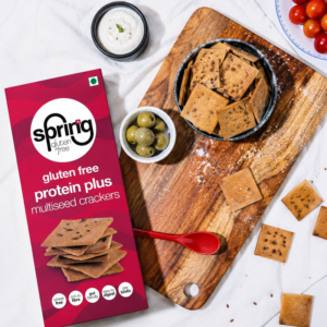 Sprinng Gluten Free Eggless Protein Plus Crispy Multiseed Cracker (Pack of 2)